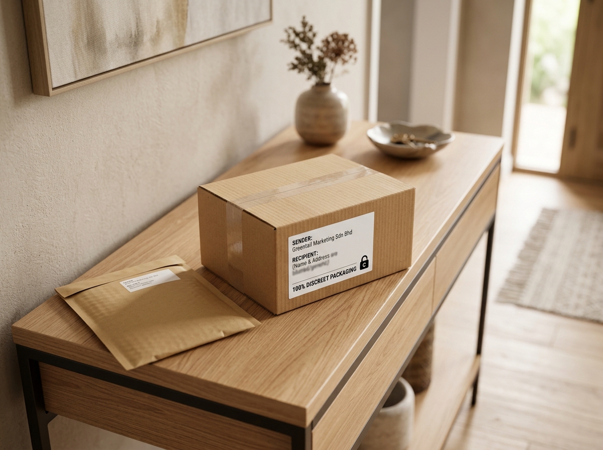 Discreet parcel packaging by Greentail Marketing Sdn. Bhd.