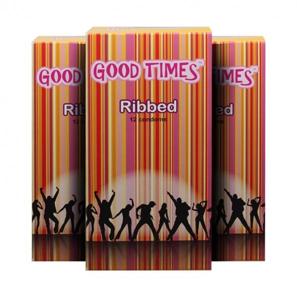 3 Boxes Good Times Ribbed condom - 12's