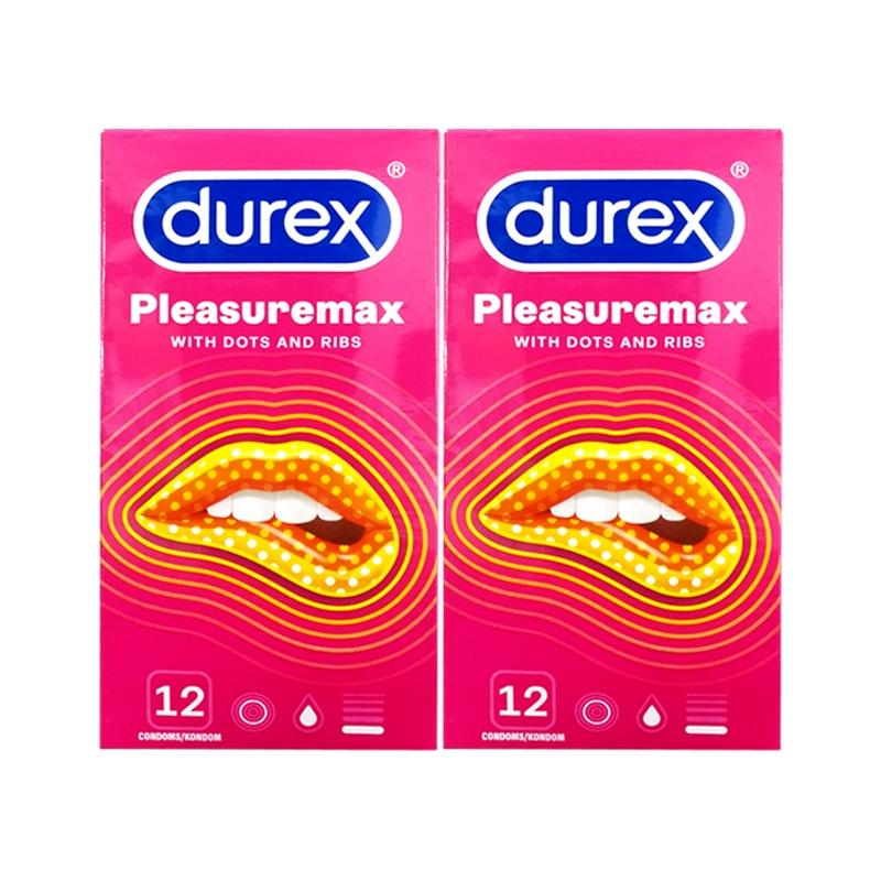 2 Boxes Durex Pleasuremax Condom 12's