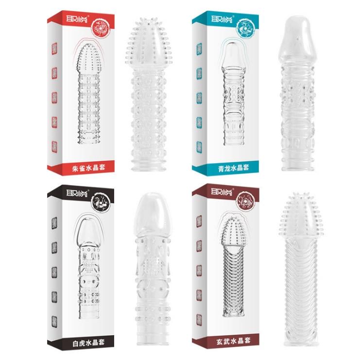 Crystal Soft Delay Reusable Condom (Kondom Kristal Tahan Lama) - Type A,B,C,D All in One (4 Pieces)