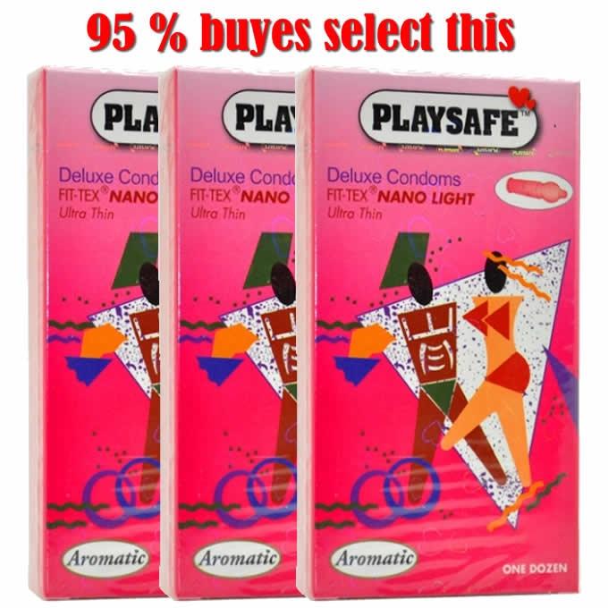 3 Boxes PLAYSAFE FIT-TEX NANO 002 Ultra Thin Condom Kondom Ultra Nipis Nano 002 Buatan Malaysia - 36 pcs